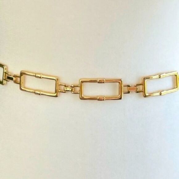 MK Chain Belt Rectangular links Gold Size M/L - Picture 2 of 4
